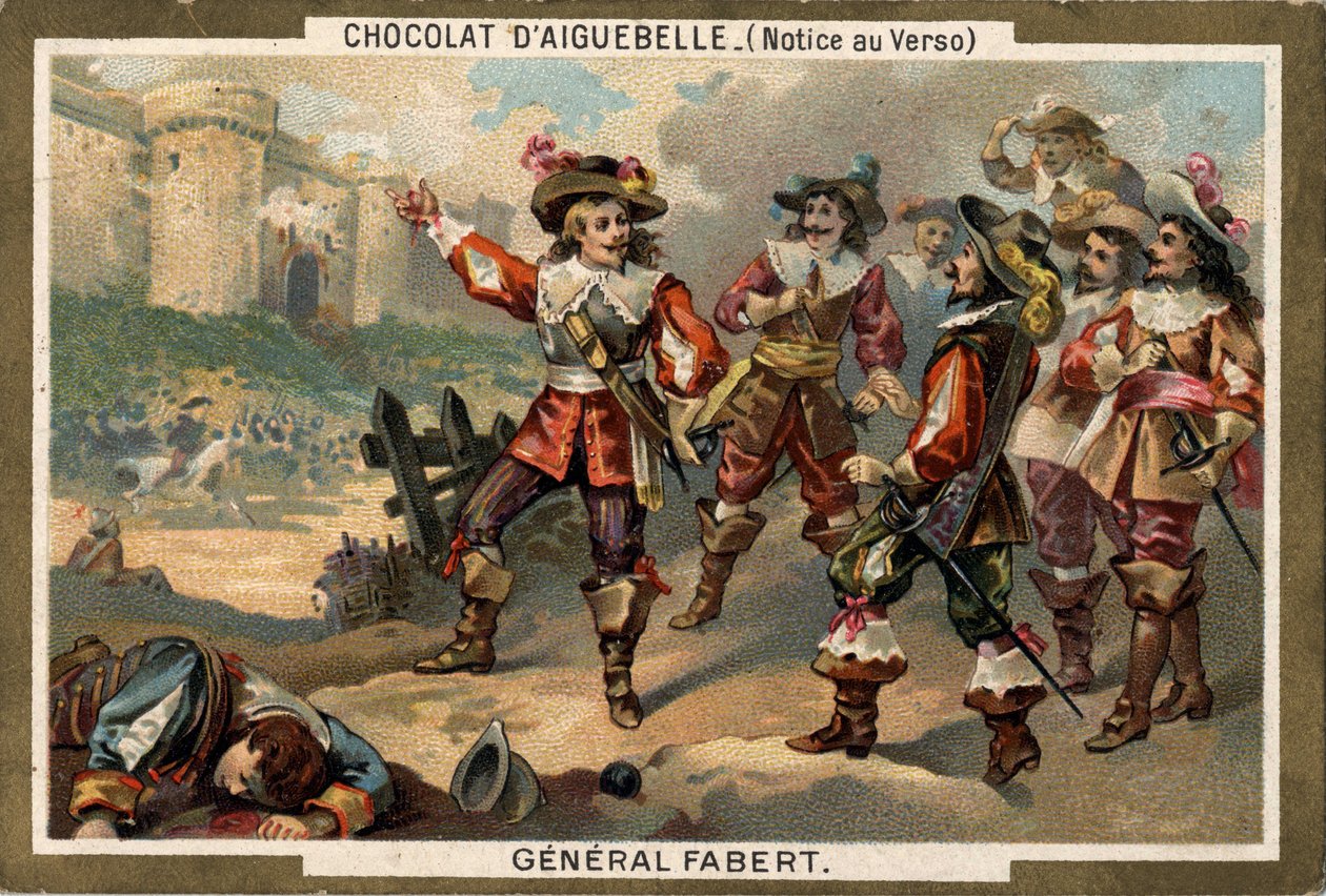 Abraham de Fabert (1599-1662), Marshal of France, during the siege of Stenay (department of the Meuse) in 1654. Chromolithography of the 19th century by French School