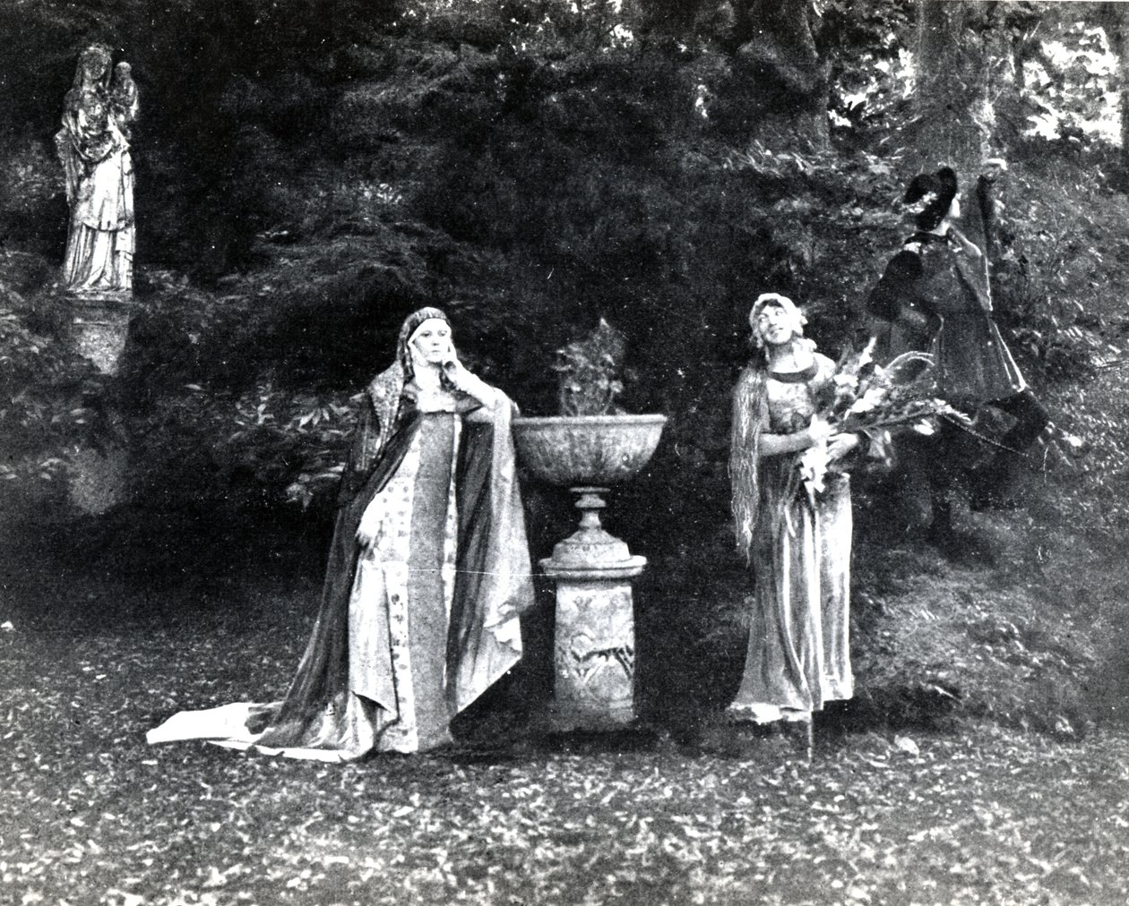Act I, Scene 3 of Pelleas et Melisande by Debussy (from a photograph of the first production in April, 1902 of the opera at the Opera-Comique in Paris, illustration in Theatre magazine, June, 1902) by French School