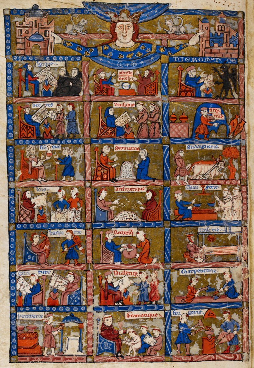 Twenty-one scenes representing the arts and sciences, from 
