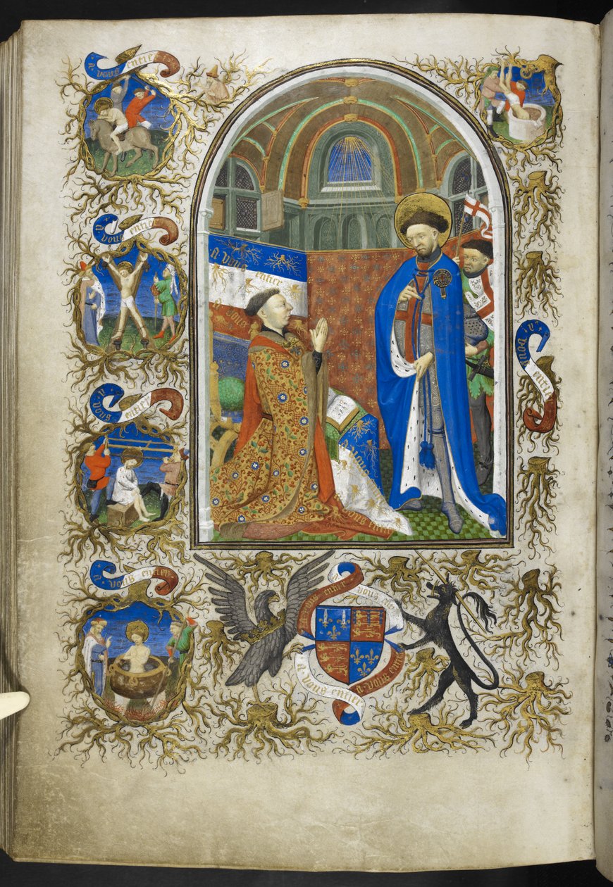 Duke of Bedford before St George, from Book of Hours (The Bedford Hours) c.1410-30 by French School