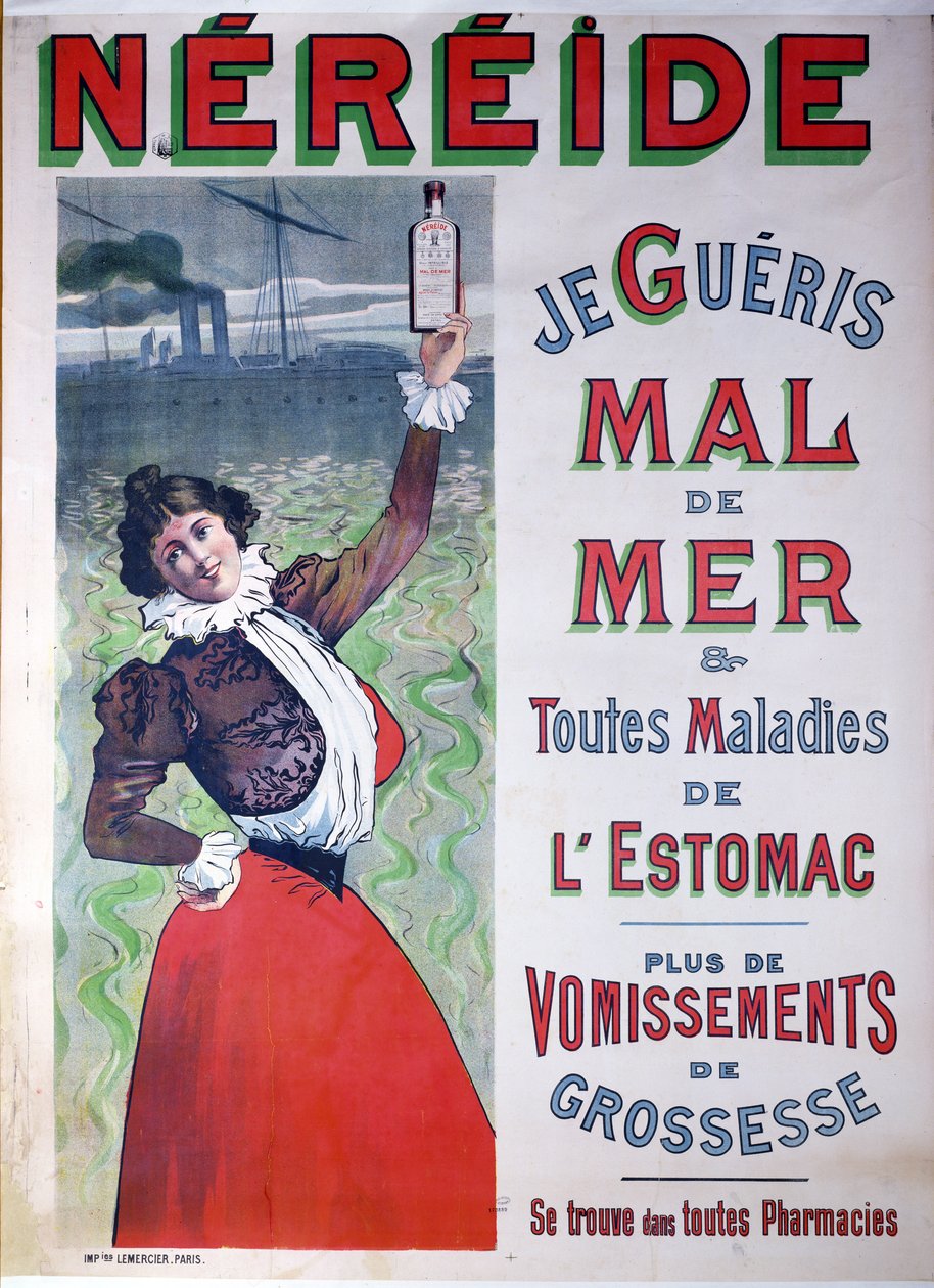 Advertisement for Nereide medicine against seasickness, c.1900 by French School