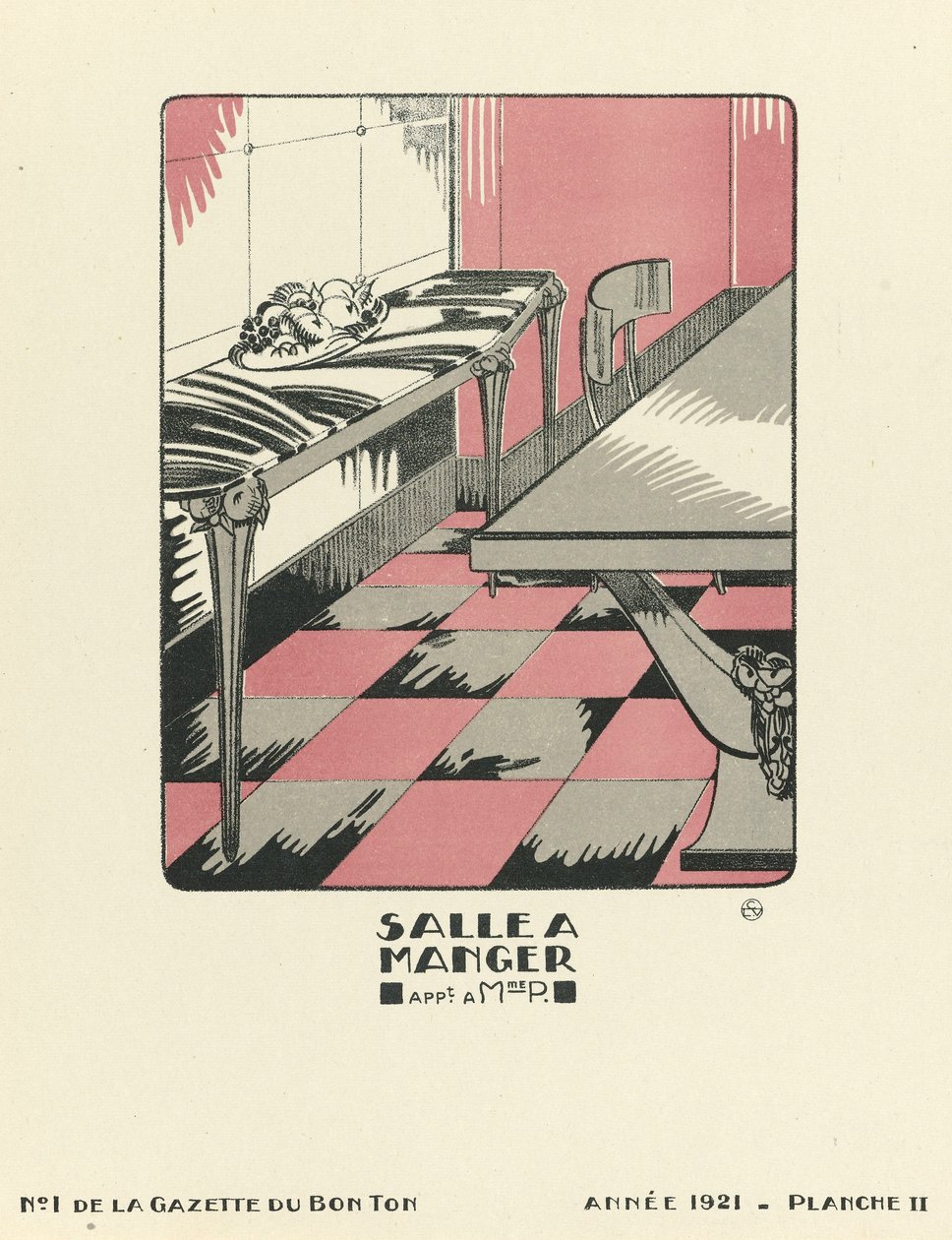 Advertisement for "Dining Room", published 1921 by French School