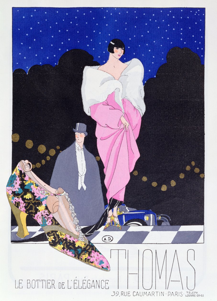 Advertisement for the Bootmaker Thomas from the fashion magazine Art-Gout-Beaute, 1924 by French School