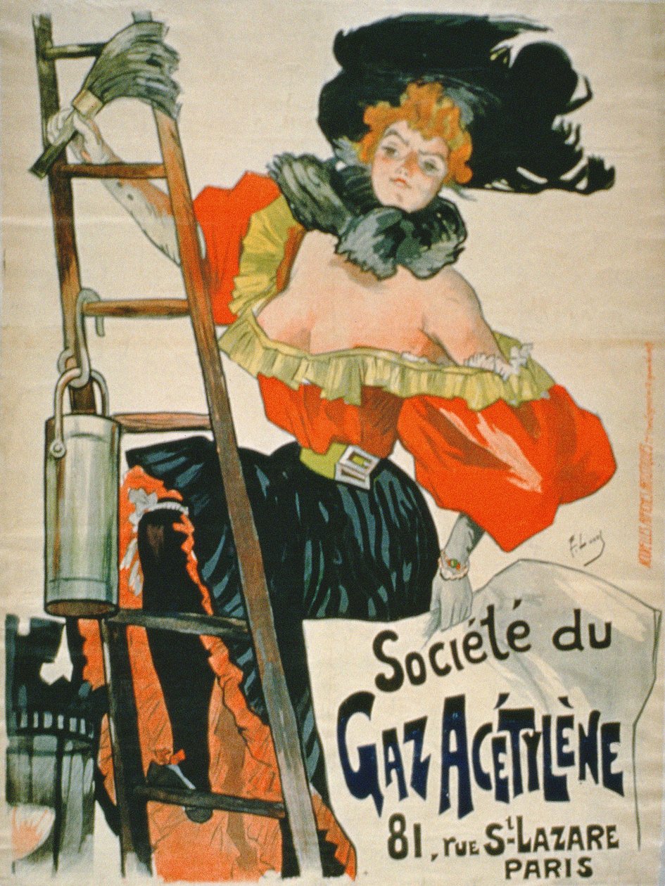 Advertisement for the Societe du Gaz Acetylene, Paris by French School