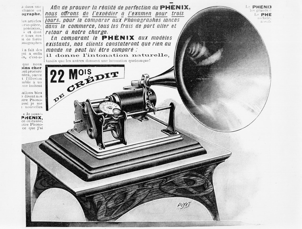 Advertisement for the phonograph, c.1905 by French School