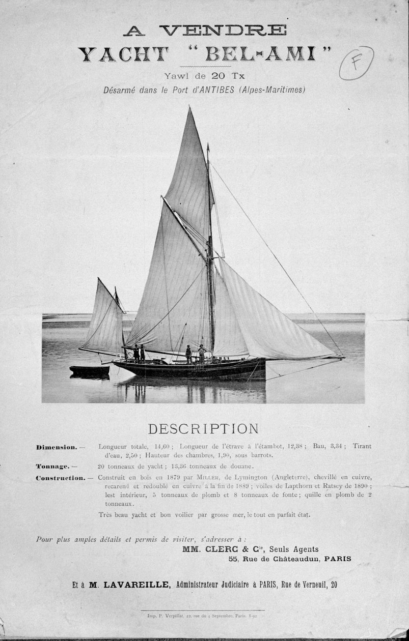 Advertisement for the Sale of Guy de Maupassant
