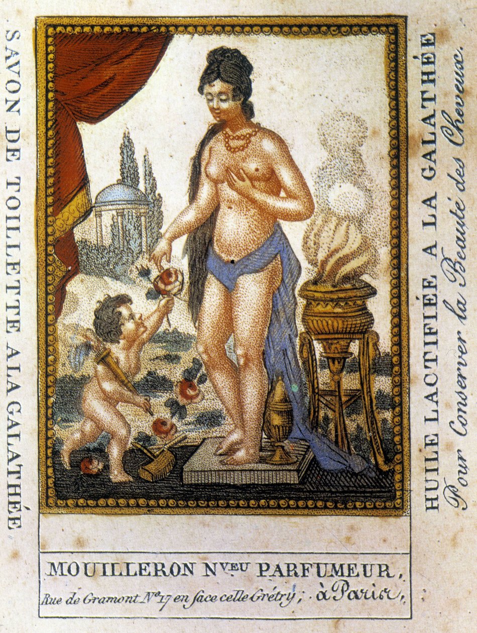Advertising label for galathy lactified oil 