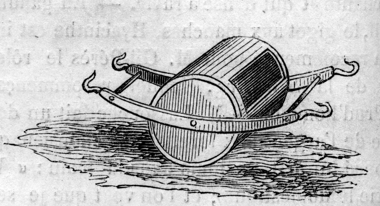 Agricultural machine: a fertilizer distributor presented at the Paris agricultural competition in 1860 - Engraving in 