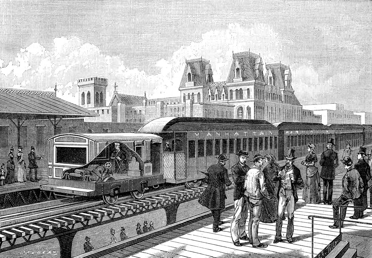 Air Metro (Electric) to New York in 1885 by French School