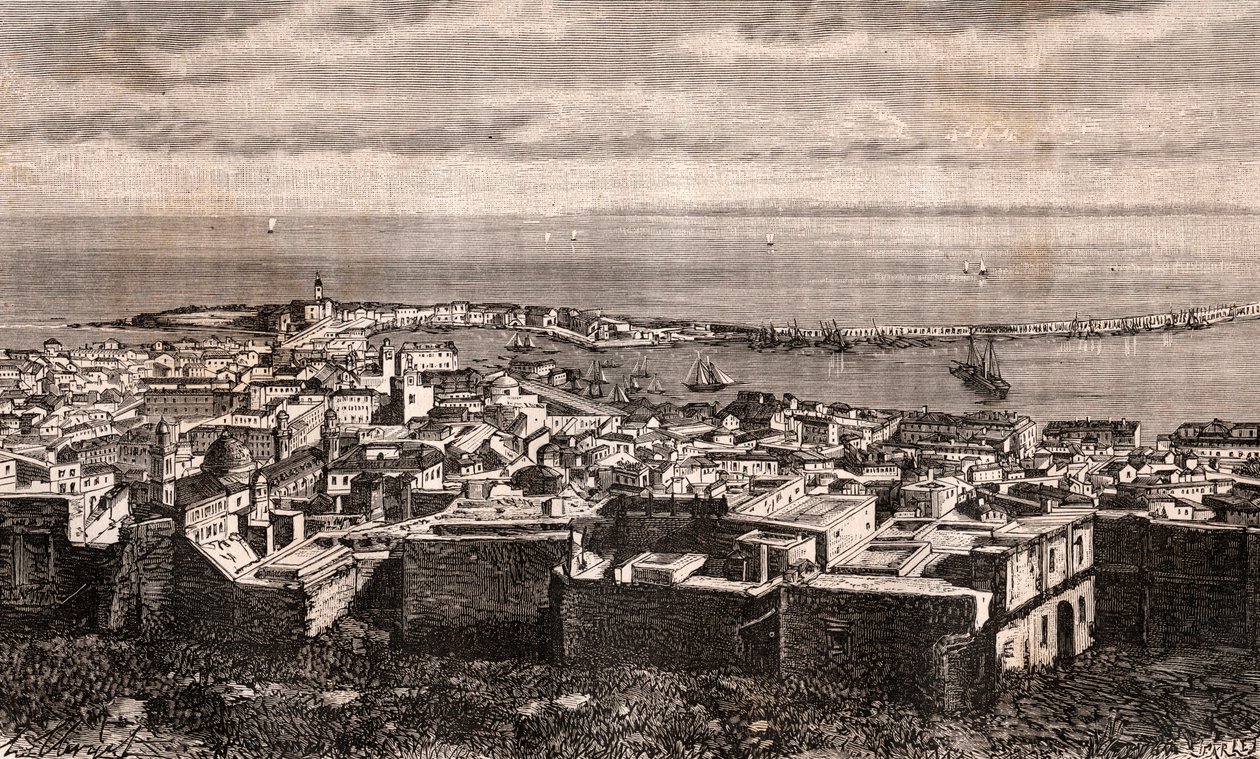 Algiers - Algeria - engraving in 