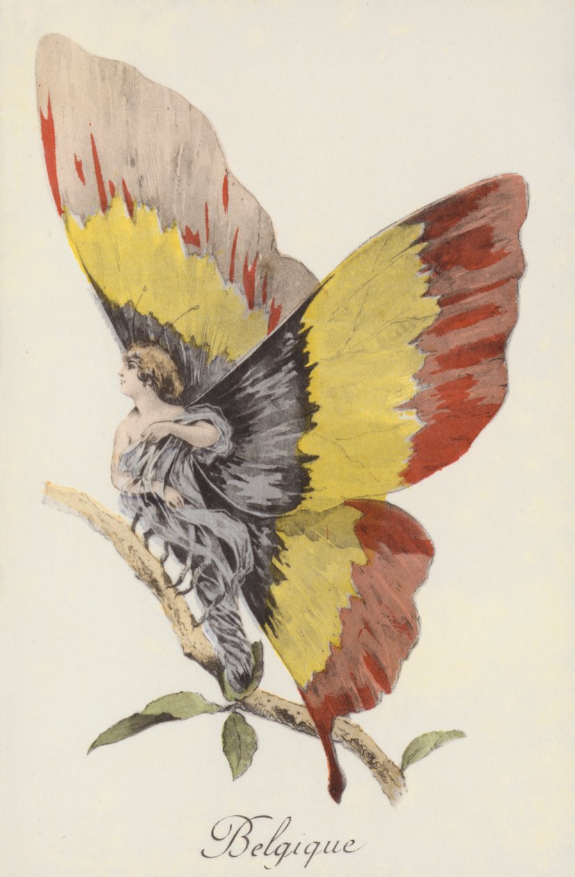 Allegorical Depiction of Belgium as a Butterfly by French School
