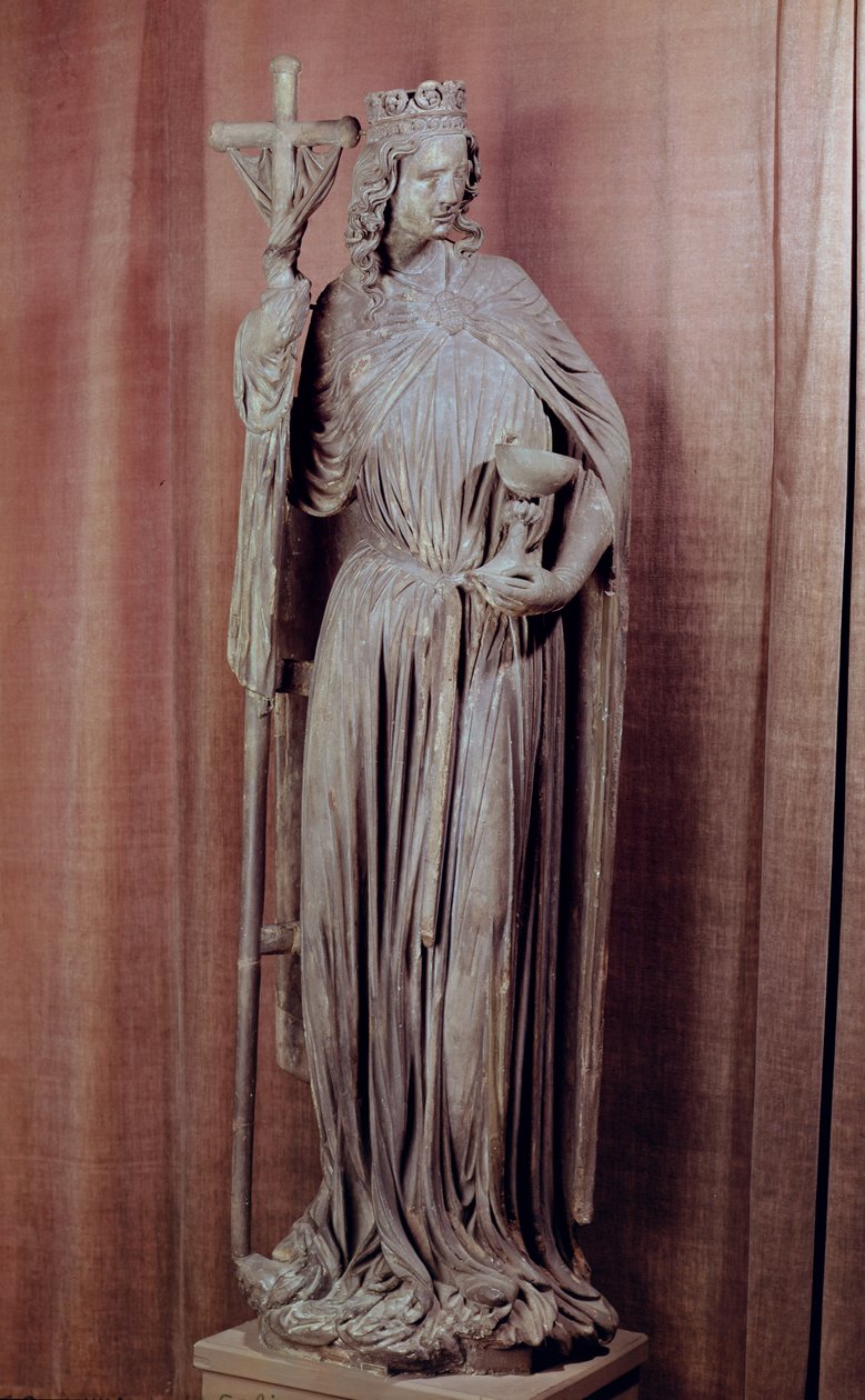 Allegorical Figure of the Church Holding a Chalice and the Labarum (detail) by French School