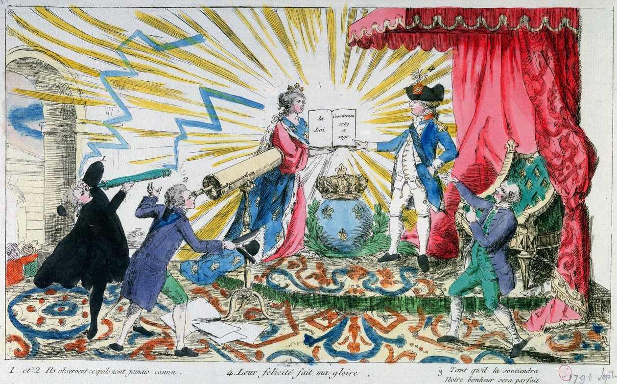 Allegory of the Acceptance of the Constitution by King Louis XVI, 1791 by French School