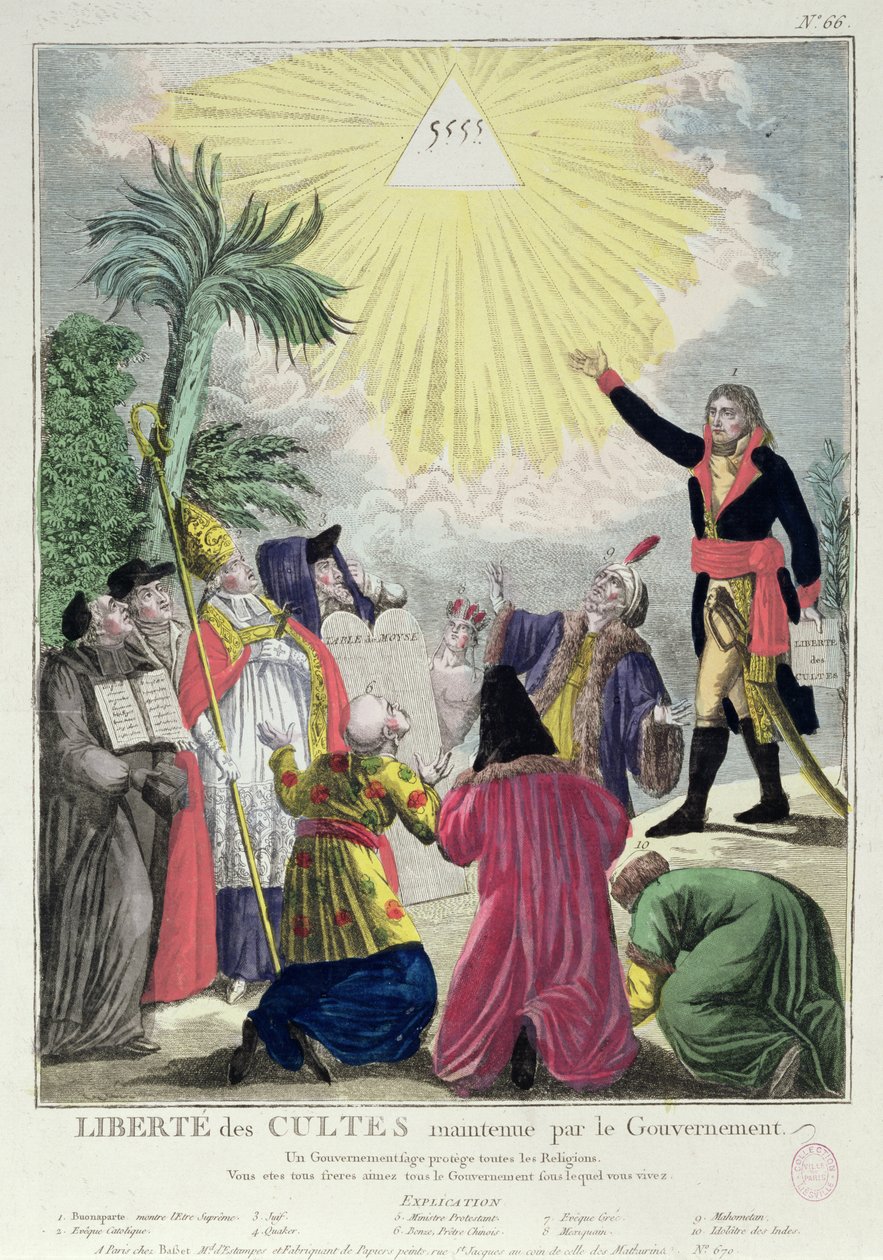 Allegory of the Concordat between Napoleon Bonaparte and Pope Pius VII by French School