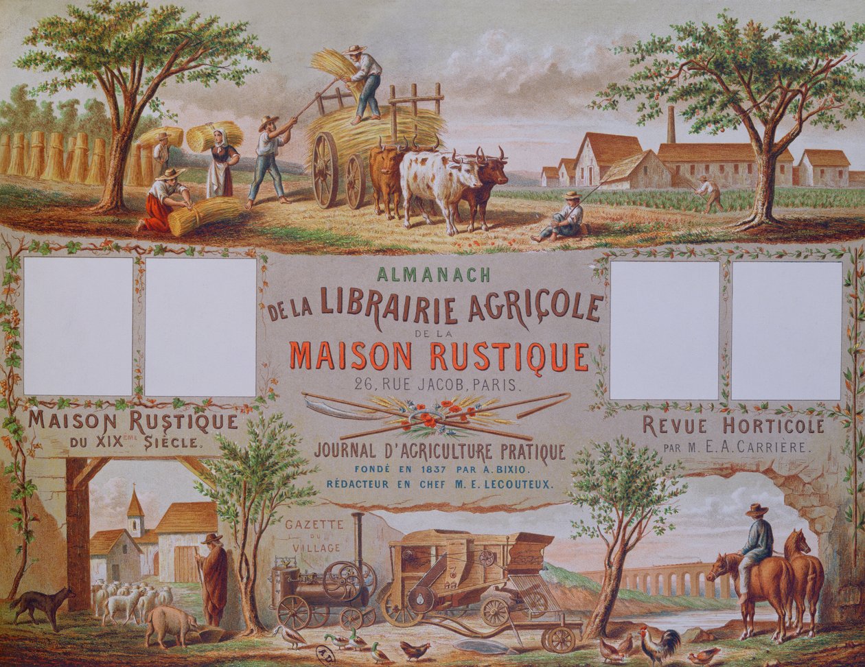 Almanac of the agriculture bookshop La Maison Rustique, c.1860 by French School