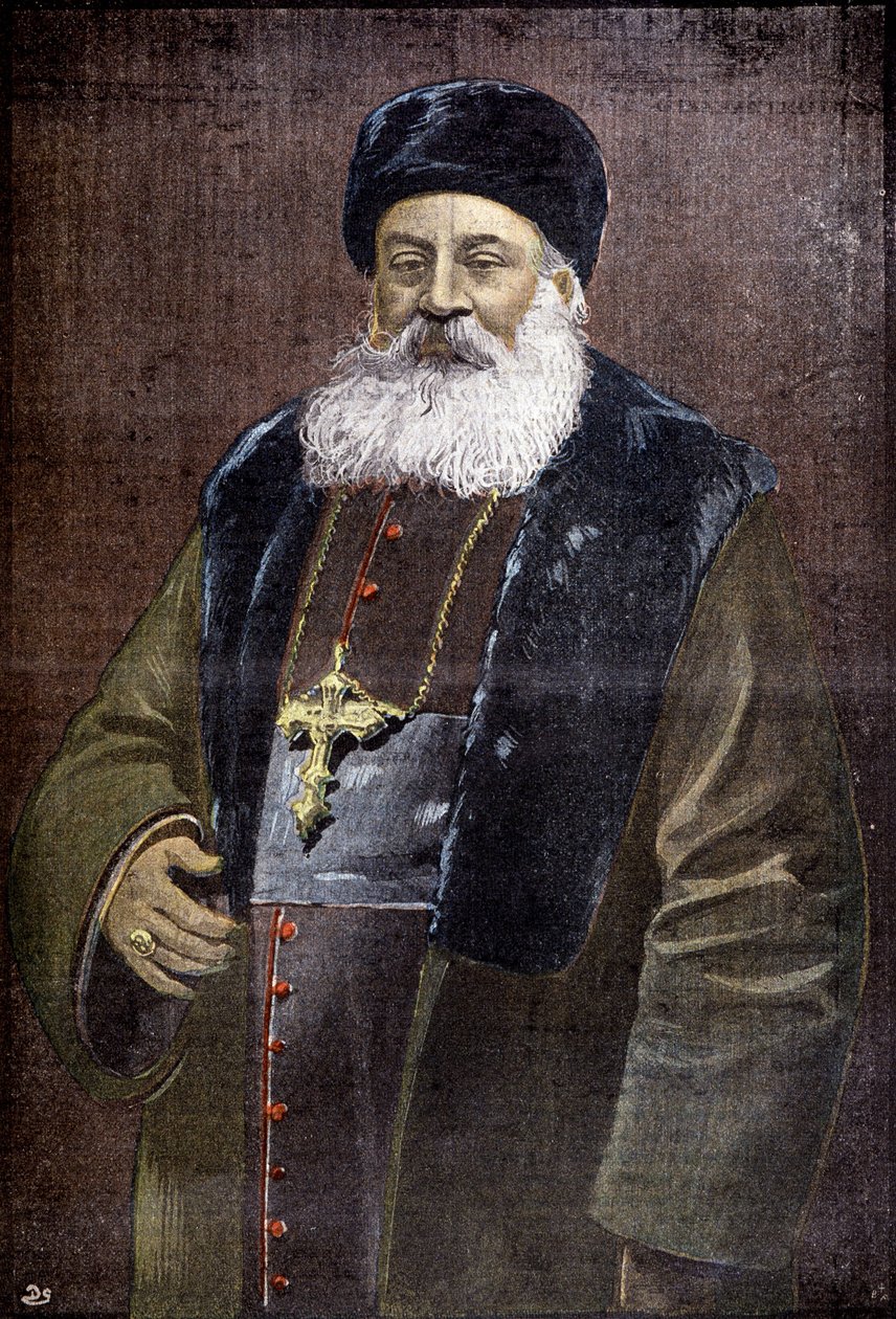 Portrait of Alphonse Favier, French lazarist, bishop of Beijing, hero of the siege of legations by the Boxers, in 1900 by French School
