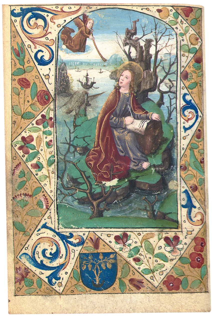 An Angel appearing to Mary Magdalene in the Wilderness, illustration from Book of Hours, Use of Rome by French School