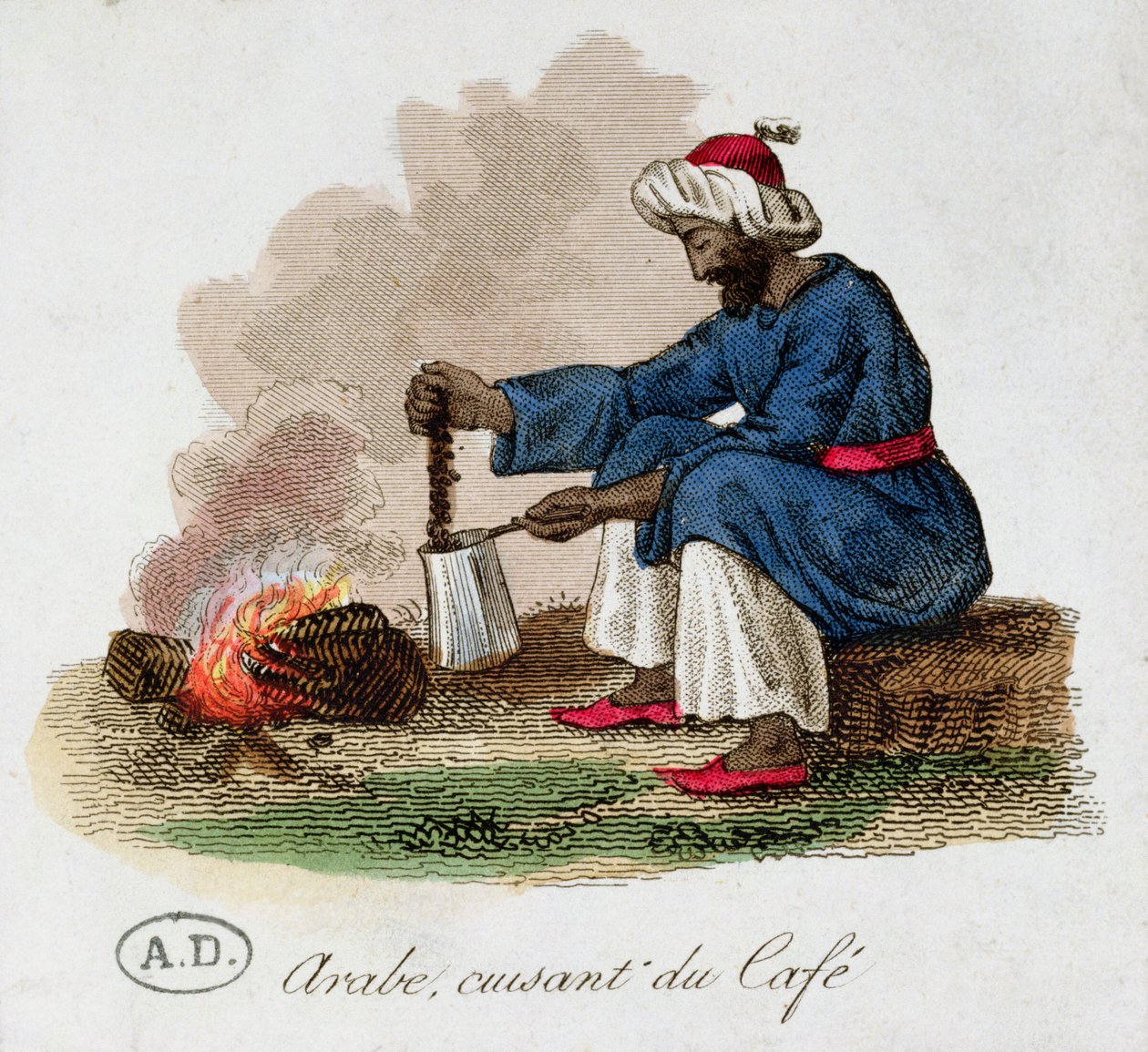 An Arab Making Coffee, early 19th century by French School