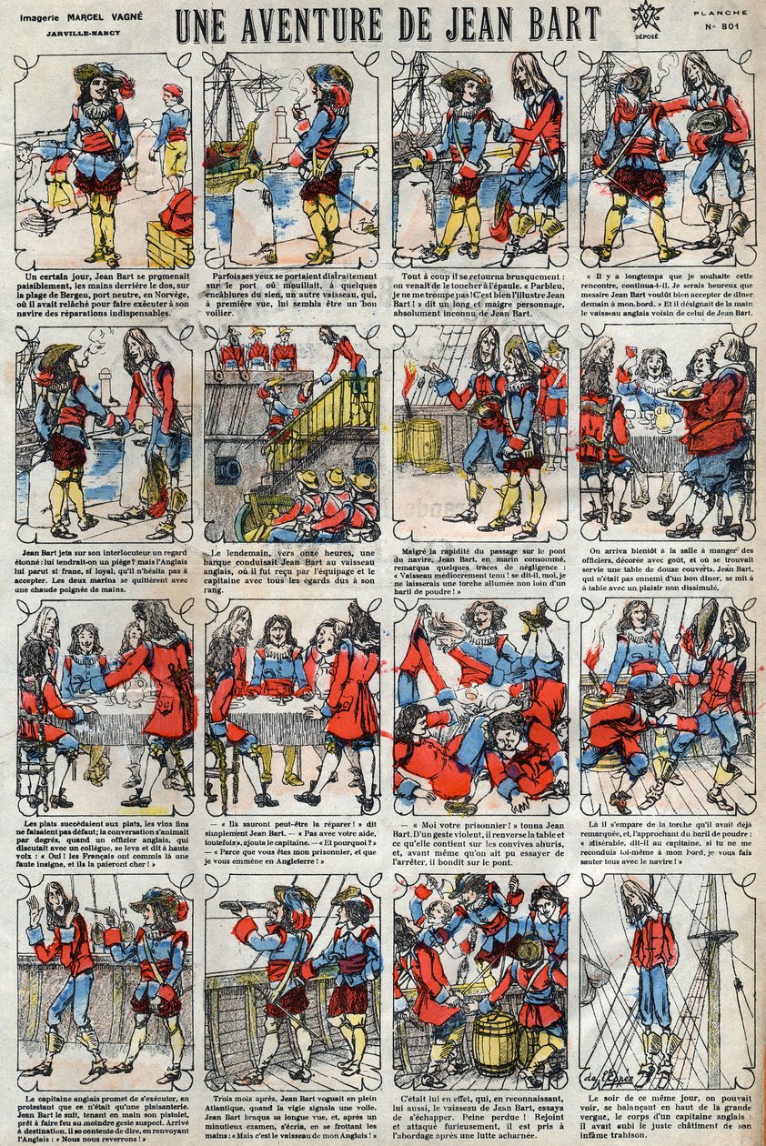 An Adventure by Jean Bart (1650-1702), French Privateer. Epinal imaging from the end of the 19th century. by French School