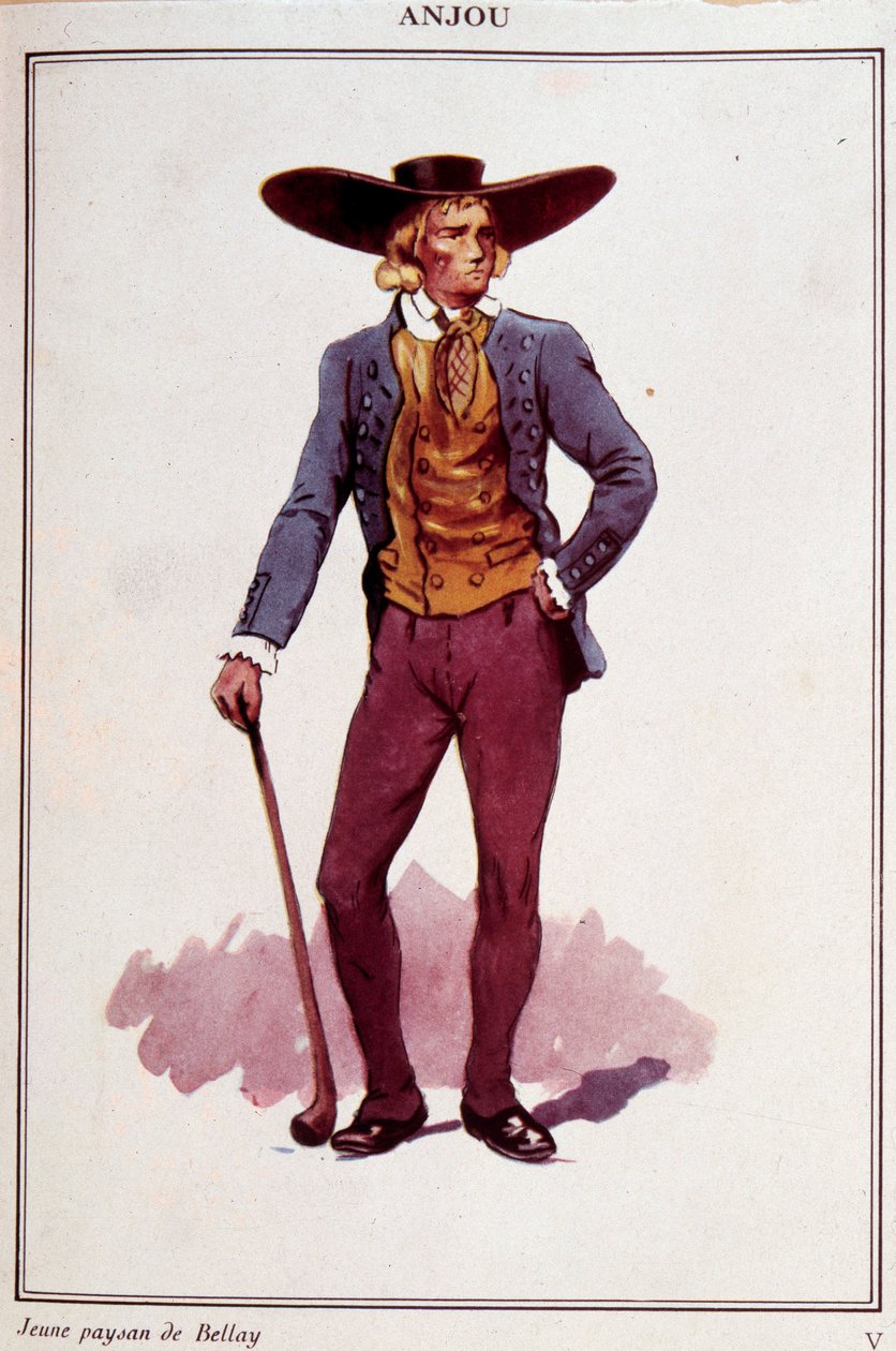 Anjou peasant costumes by French School