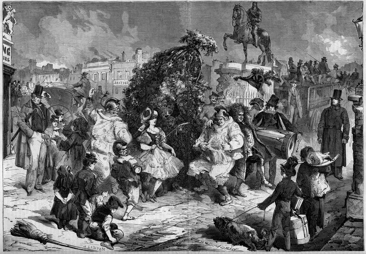 Annual Feast of Small Chimneys in the Streets of London, May 1860 - Engraving in 
