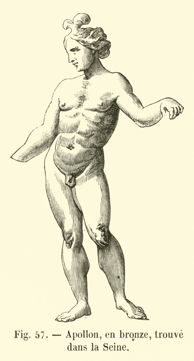 Apollo, in Bronze, Found in the Seine by French School