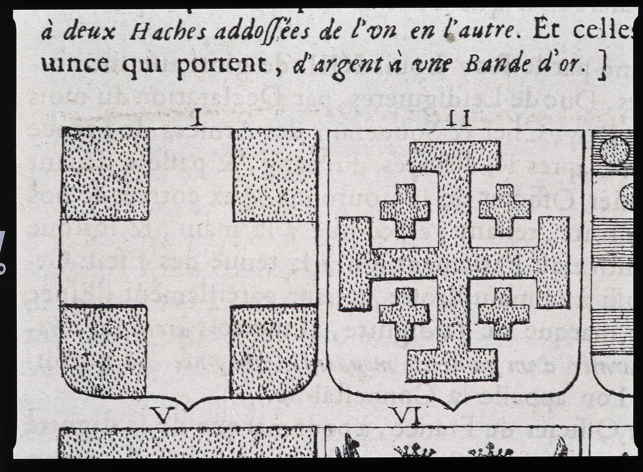 Arms of Montmorency and Godefroy de Bouillon - in “The true and perfect science of the coat of arms or the index of arms” by Pierre Paillot by French School