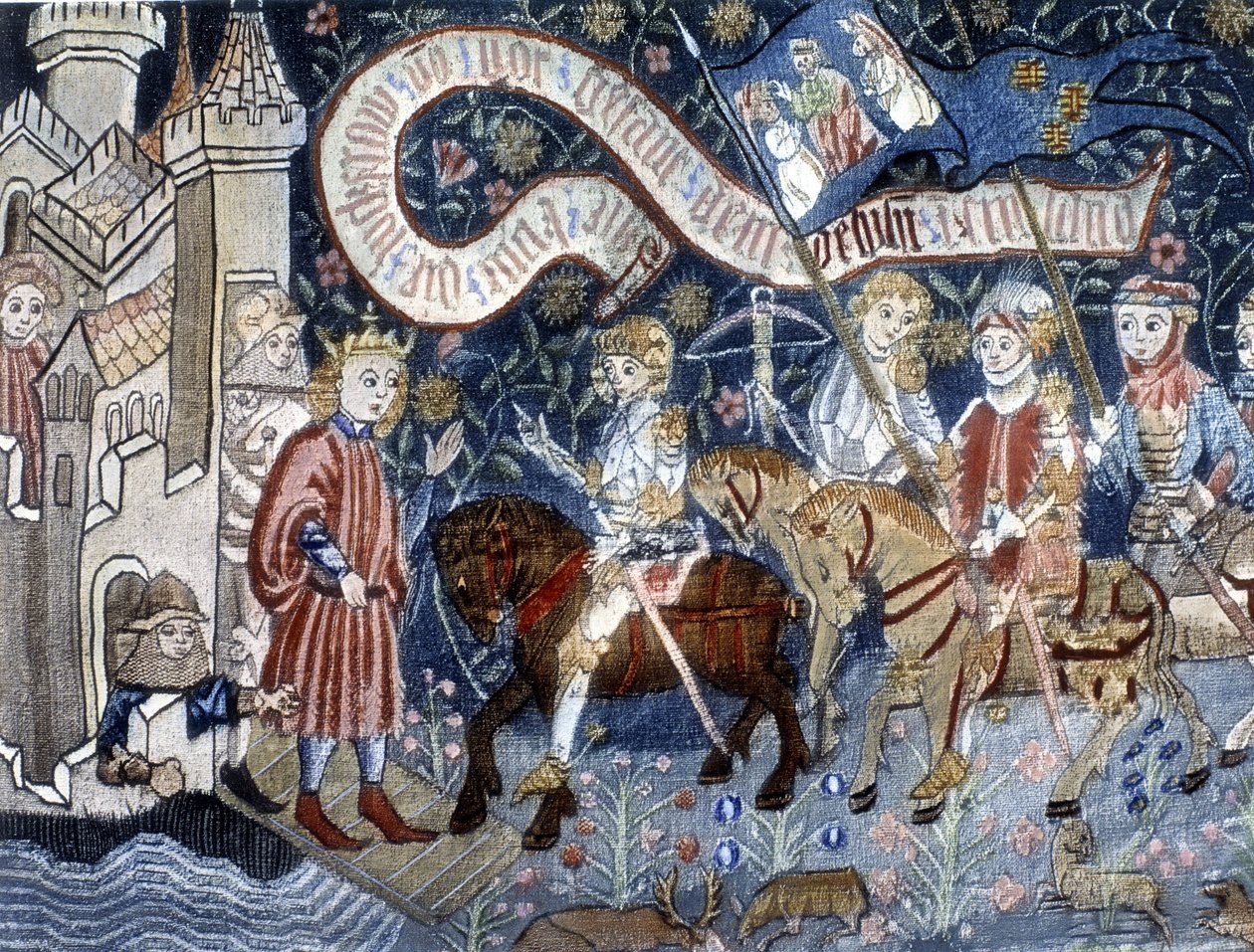 Arrival of Joan of Arc at Chinon Castle 6 March 1428 by French School