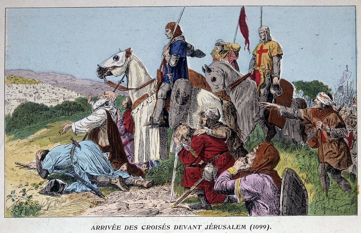 Arrival of the crusaders before Jerusalem (1099) by French School