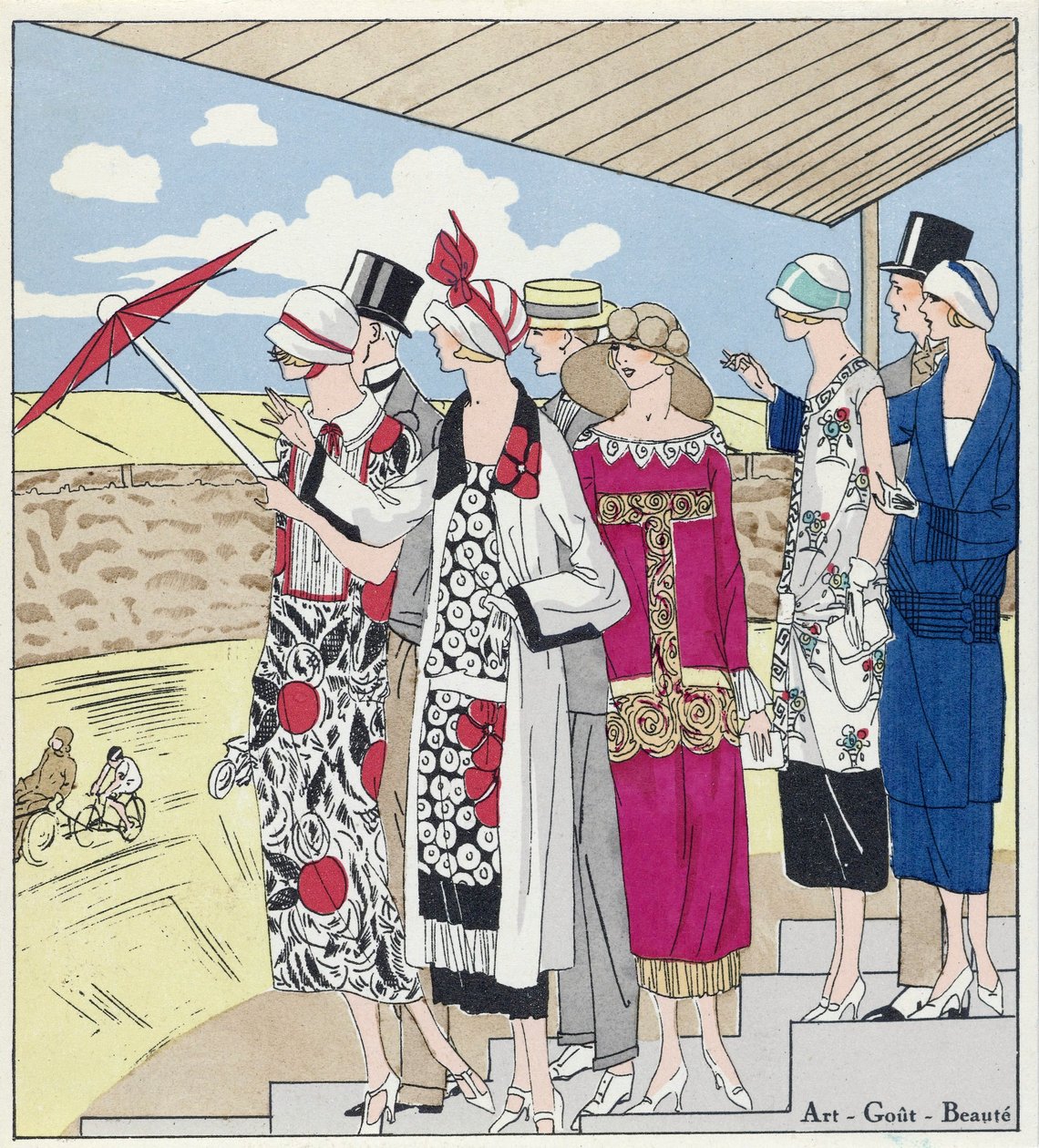 At the Velodrome, Illustration from Art, Gout, Beaute, pub. 1924 by French School