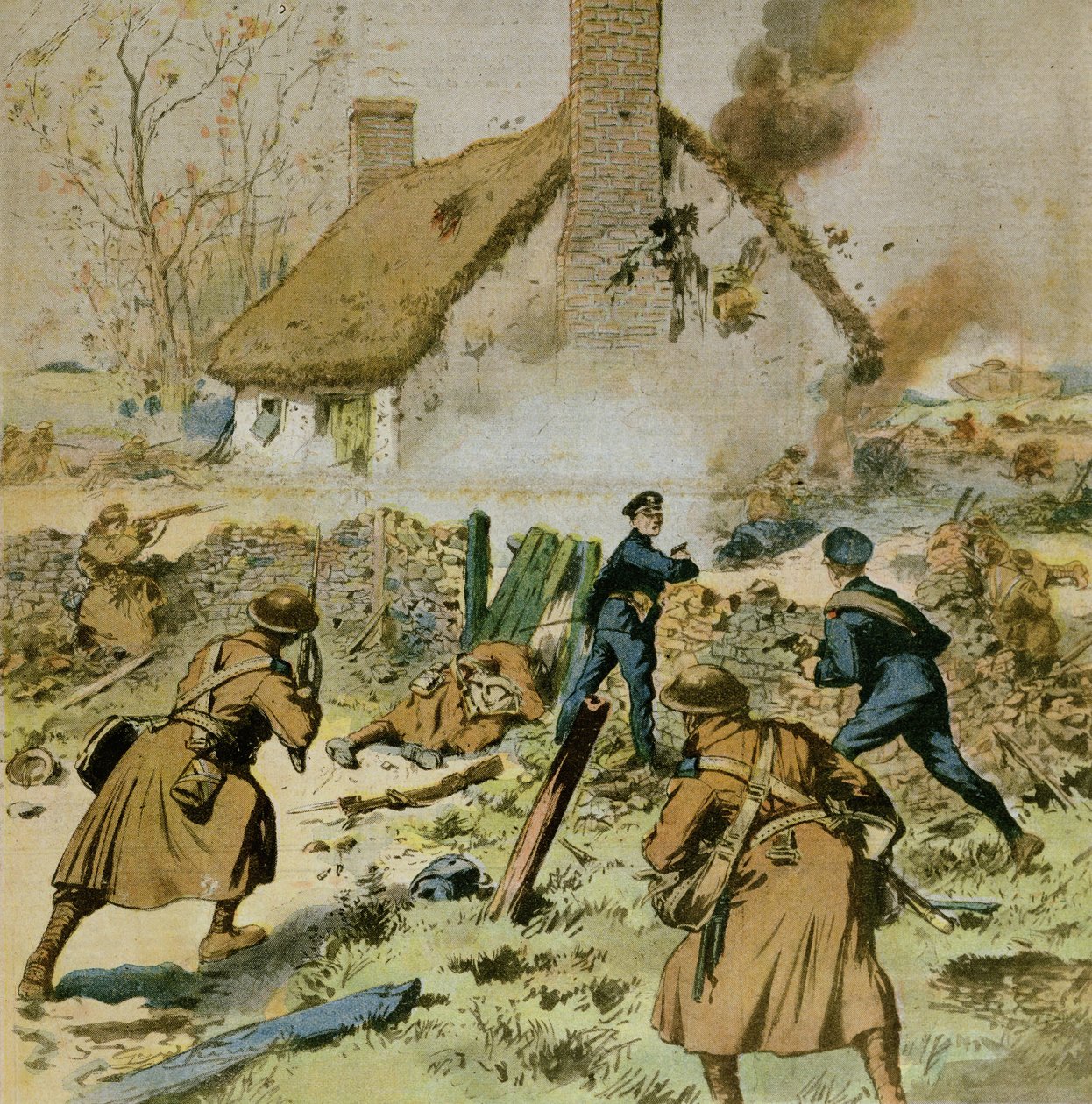 Attack by Police and British Troops on a Farm Occupied by the Sinn-Fein, Cover of Le Petit Journal, 5th December 1910 by French School