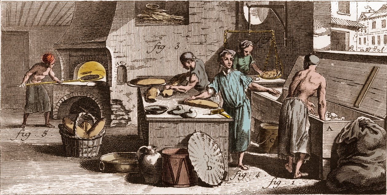 Bakery - A Bakery - The Great Encyclopedie, ou Dictionnaire Raisonne des Sciences, des Arts et des Metiers by Denis Diderot and Jean d
