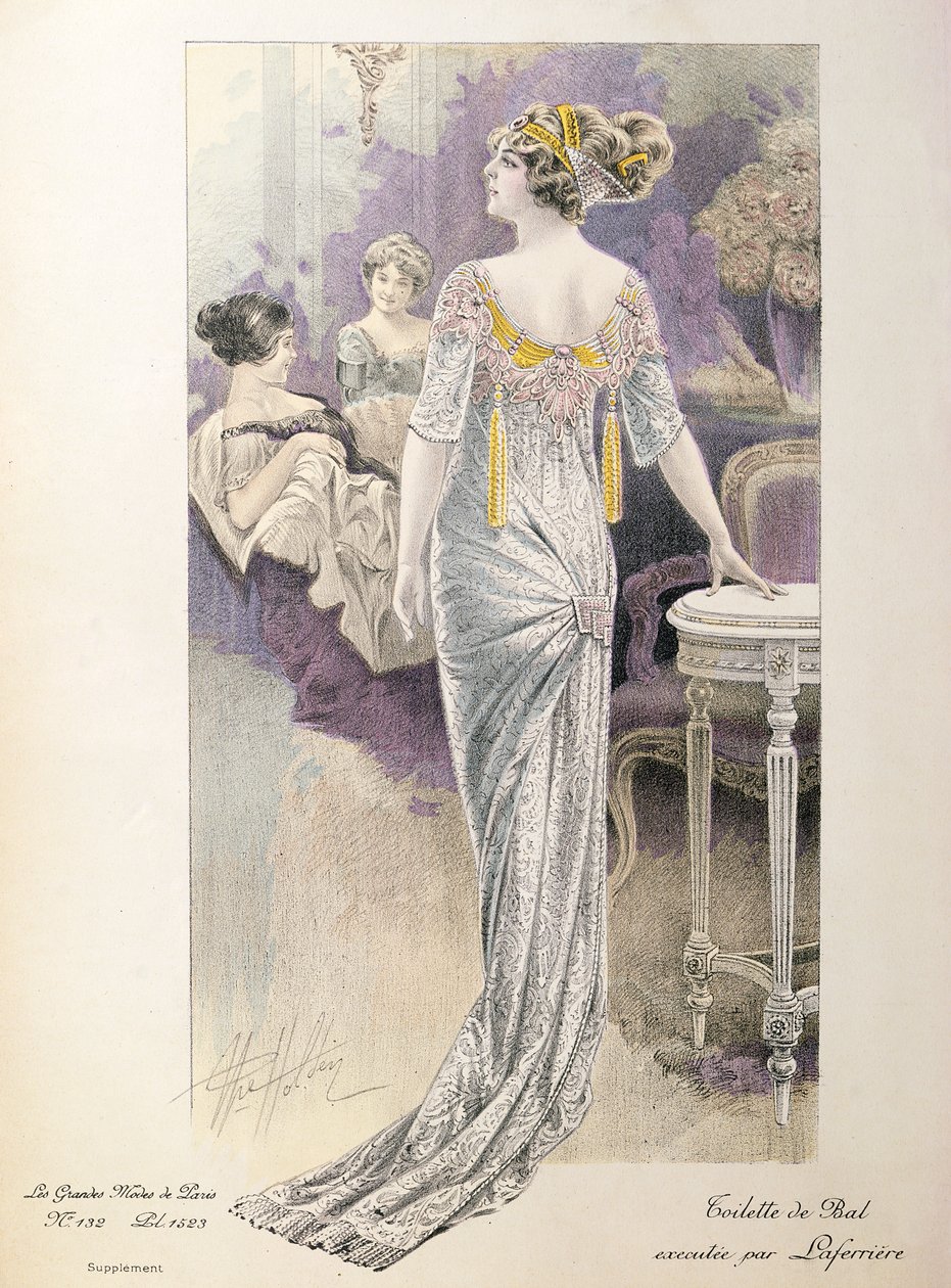 Ball gown, from Les Grandes Modes de Paris by French School