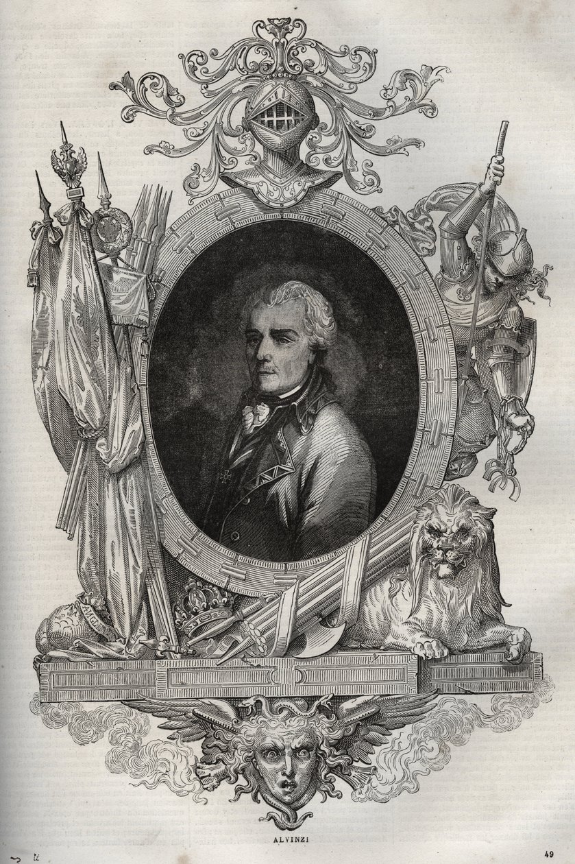 Baron Joseph Alvinczi, Austrian General - New National Encyclopedia by Maurice La Charest - 1870 by French School