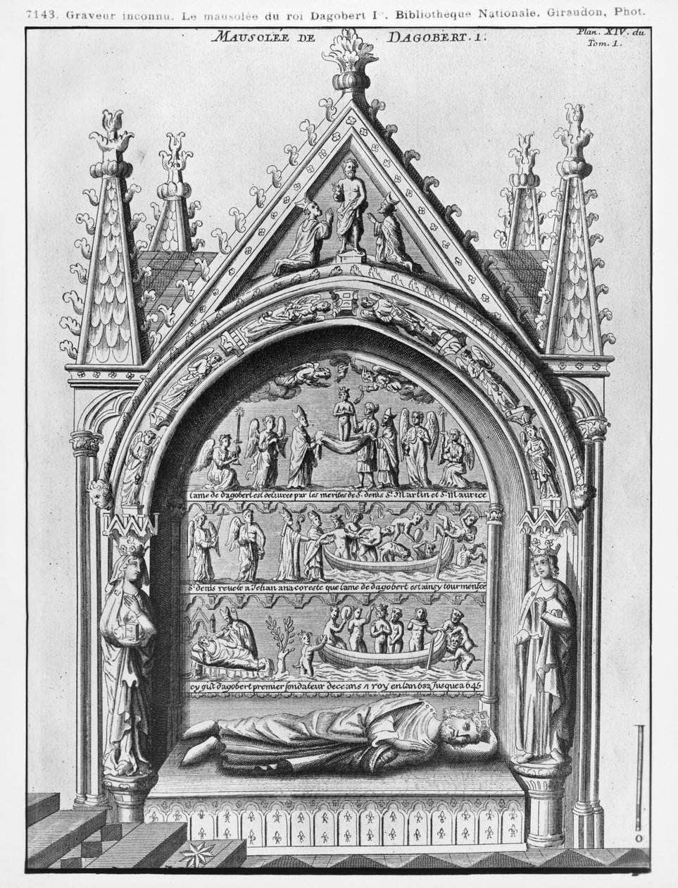 Basilica Saint-Denis, Mausoleum of Dagobert I, King of the Franks, restored by Adolphe Victor Geoffrey-Dechaume in 1862 by French School