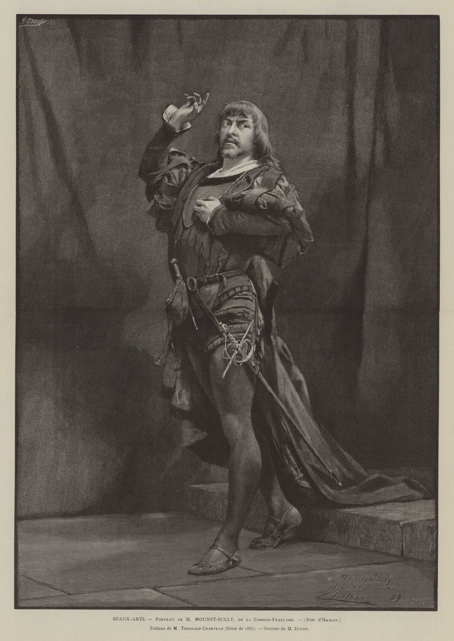 Beaux-Arts, Portrait of M Mounet-Sully, of the Comedie-Francaise, Role of Hamlet by French School