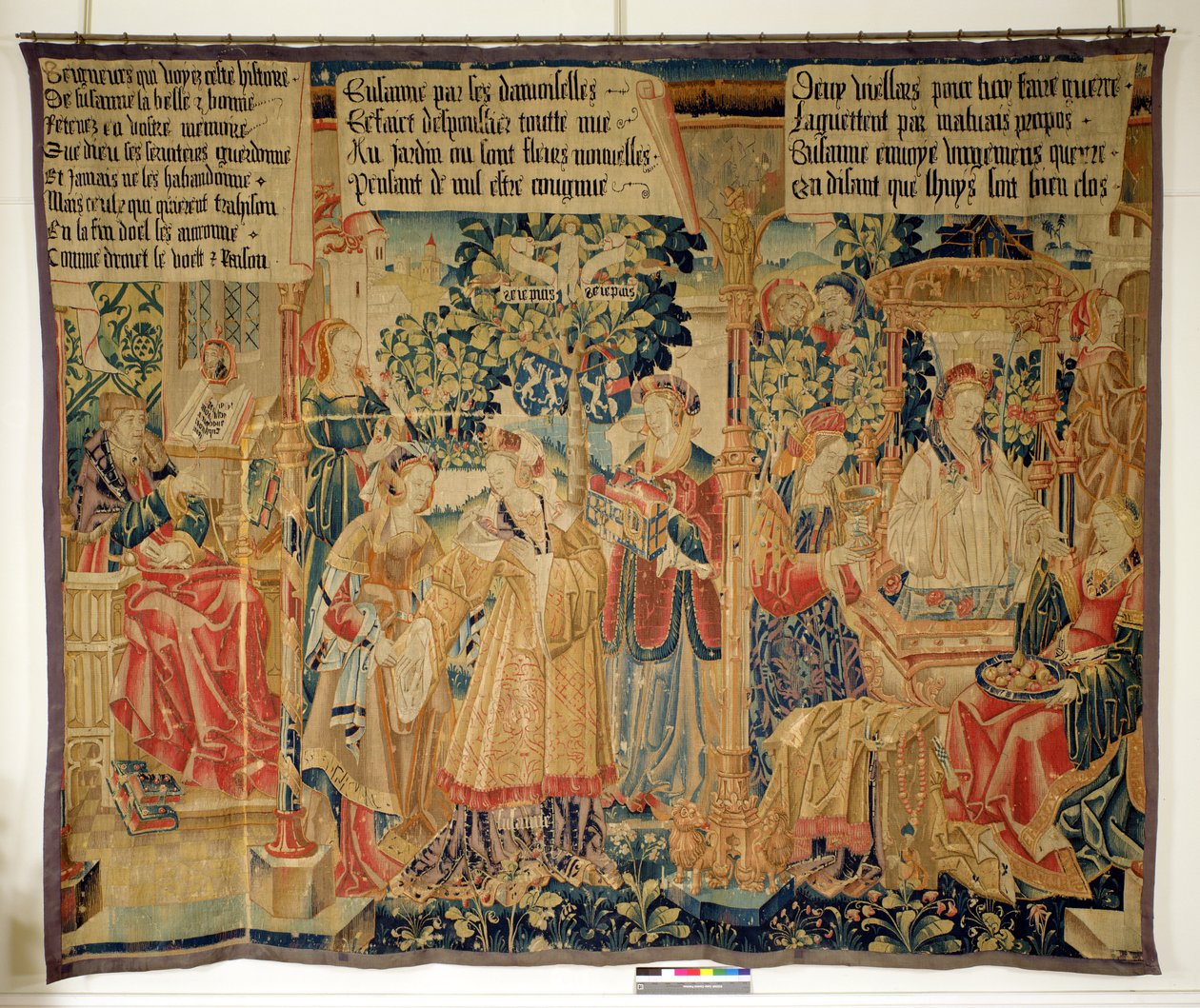 Benigne de Cirey and Susanna Bathing, left hand panel from the Story of Susanna by French School