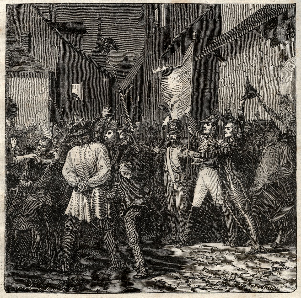 Bertons Conspiracy 1822 - General Jean Baptiste Breton established a provisional government at Thouars in 1822 by French School