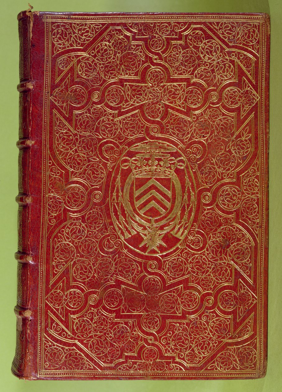 Book cover with the coat of arms of Armand-Jean du Plessis, Cardinal Richelieu by French School