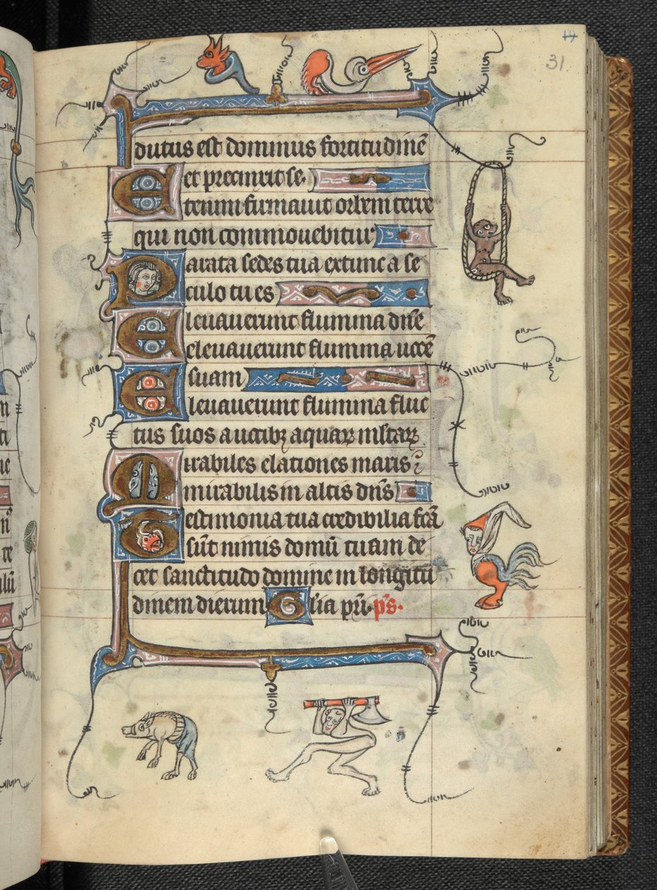 Book of Hours, Use of St Omer, Add MS 36684, f.31r, c.1318-25 by French School