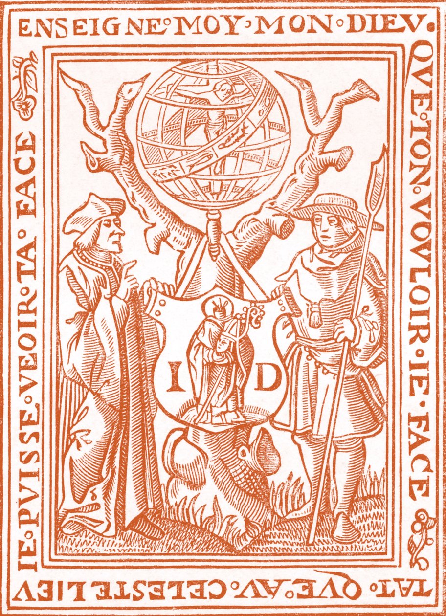 Bookplate of Jehan St. Denis, Book seller in Paris by French School
