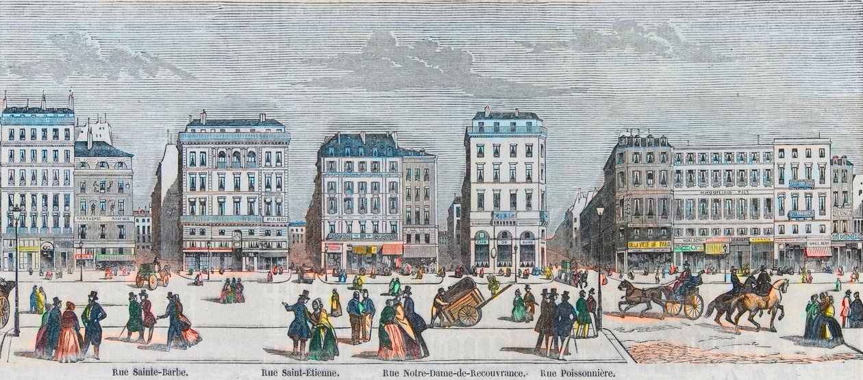 Boulevard Poissonniere - Rue Saint Barbe - Rue Saint Etienne - Rue Notre Dame de Reouvrance - Rue Poissonniere - Engraved in 