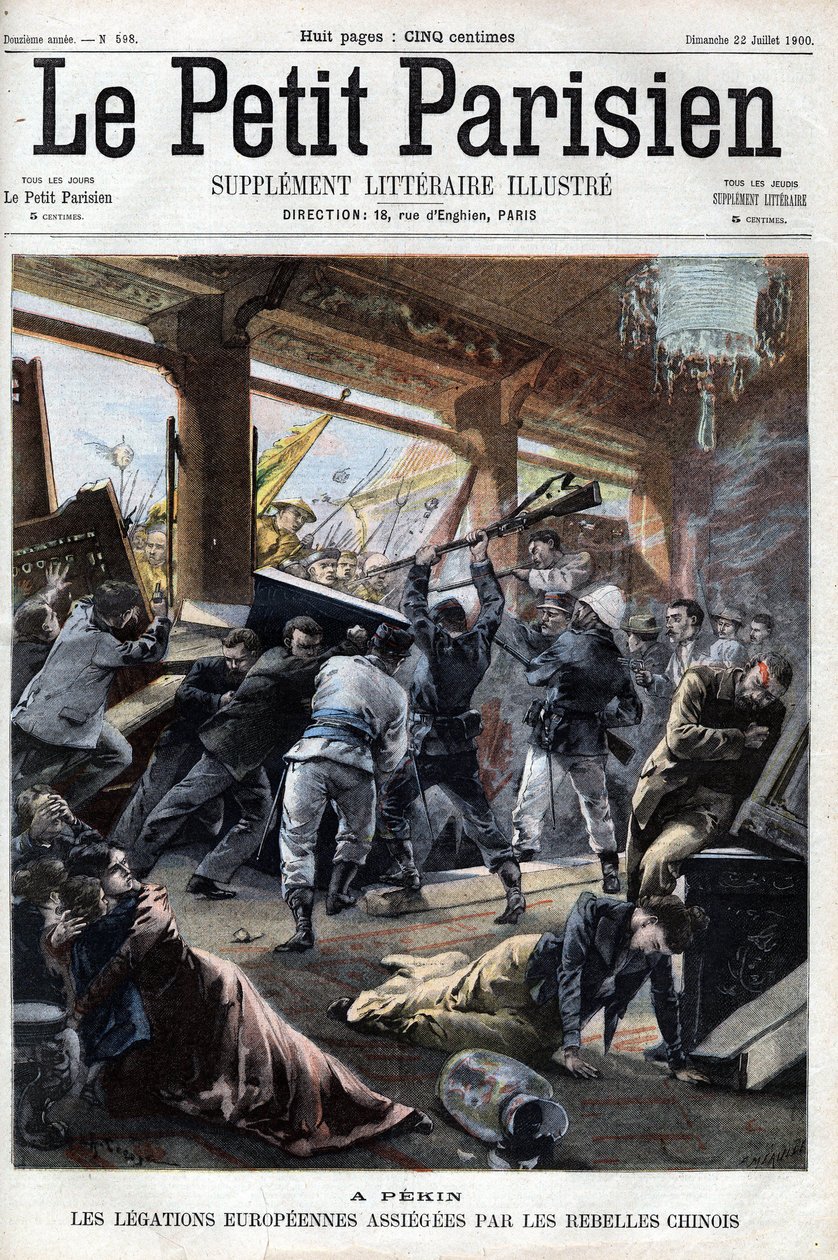 Boxer Rebel European legations at Peking are attacked by the rebels - in Le petit Parisien by French School