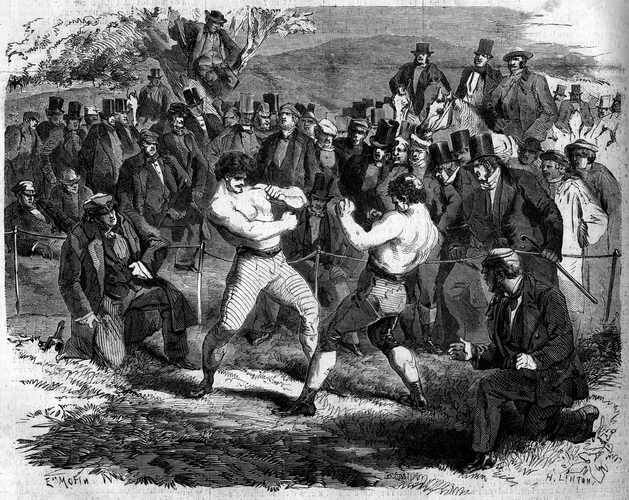 Boxing Fight Between English Thomas Sayers and American John Carmel Heenan in Aldershot, England, April 17 by French School