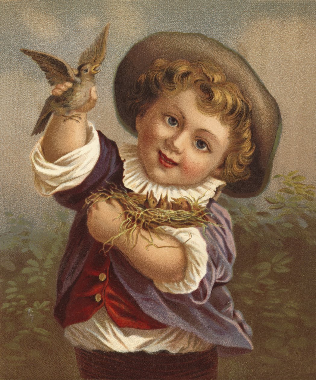 Boy Holding a Bird and the Bird