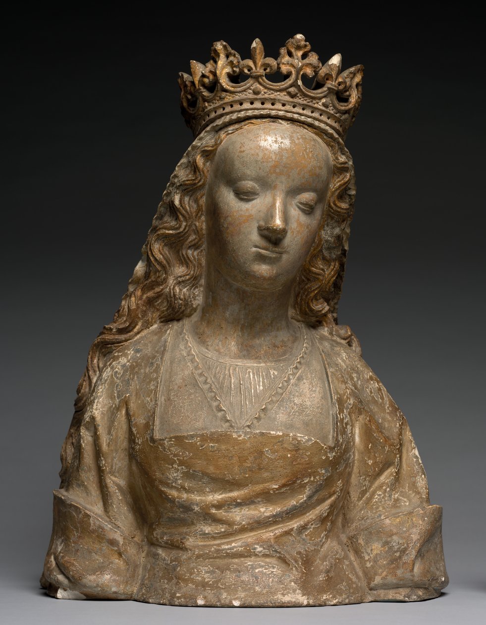 Bust called Anne de Bretagne, c.1500 (stone) by French School