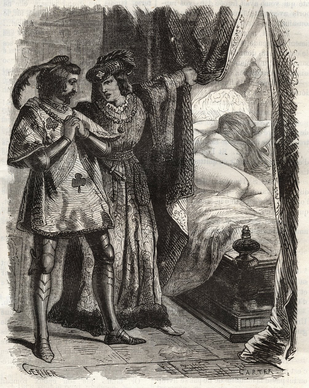 By Lifting a Door, He Showed the Husband His Own Wife Lying Naked. Louis I of Valois Duke of Orleans (1372-1407), Made Raoul d