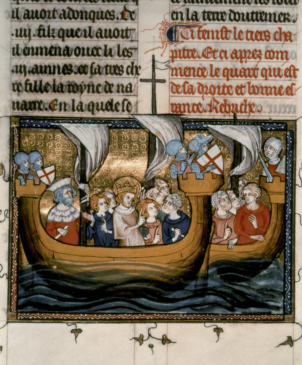 Louis IX departing for the 7th Crusade (1248-54) by French School