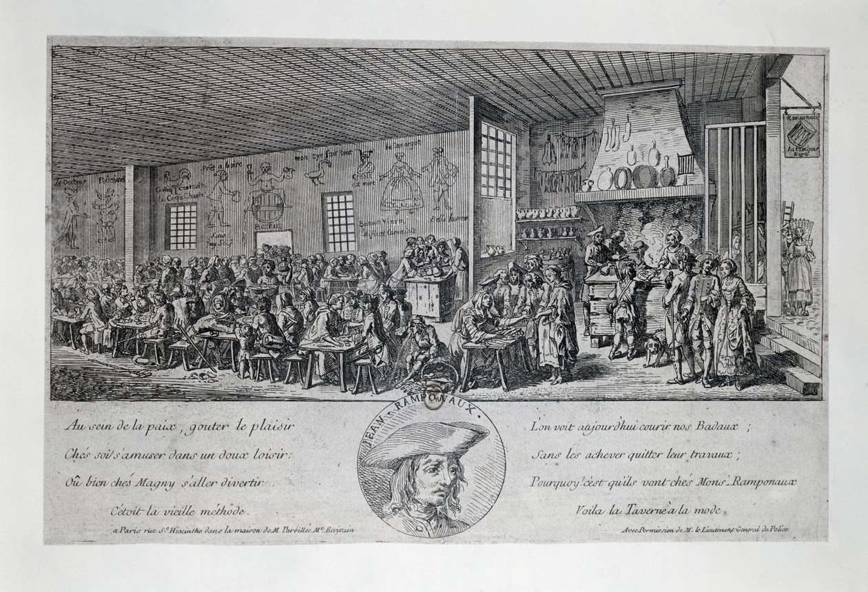Cabaret du Tambour Royal by Jean Ramponneau, engraving by French School