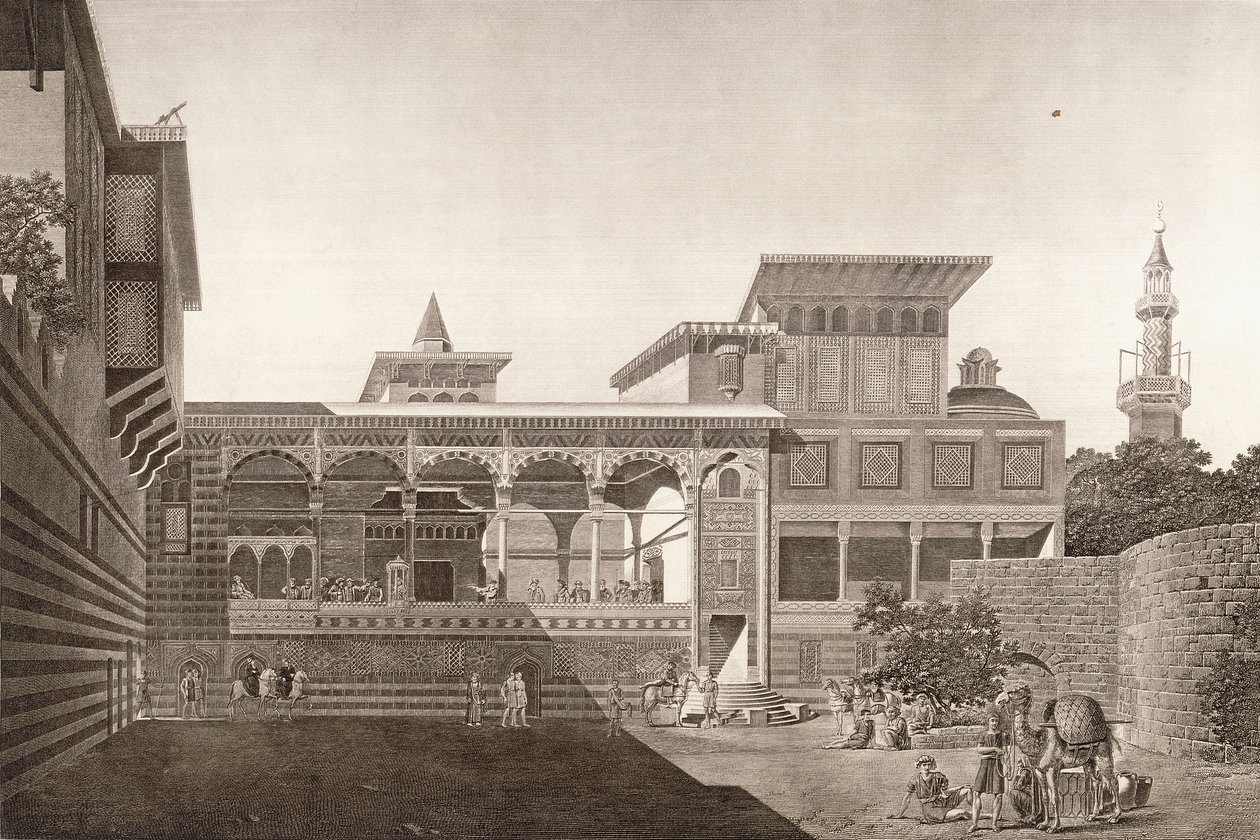 Cairo: view of the interior of the house of Osman Bey by French School